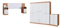Comprar Juego De Dormitorio Ropero 6p Cómoda 5c Respaldo C\u002Fmesas Luz