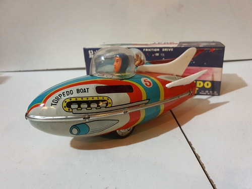 Antiguo Juguete-nave Espacial-torpedo Boat-del Año1960-nuevo