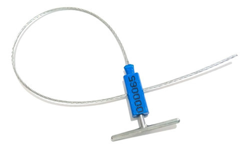 Lacres Lacrar Manilock Cabo de Aço 30cm Numerado 100 Peças Azul