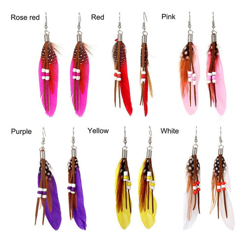 Dsv Pendiente Colgante, Pendientes De Plumas, Borla Larga,