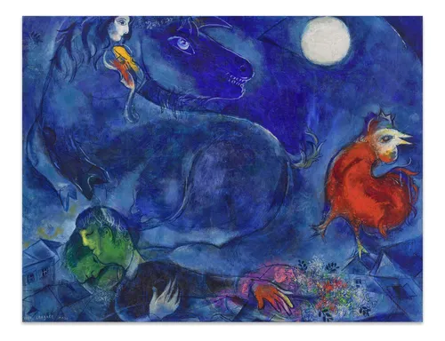 comprar Cuadro Canvas Fine Art El Caballo Azul Chagall 61x80 M Y C