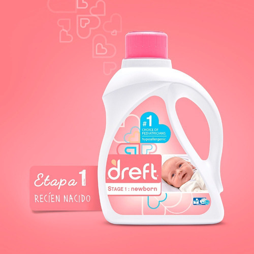 Dreft Detergente Concentrado Para Bebe 64ld 2,9lts