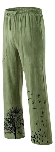 Pantalones De Yoga Creativos De Lino Y Algodón Con Estampado