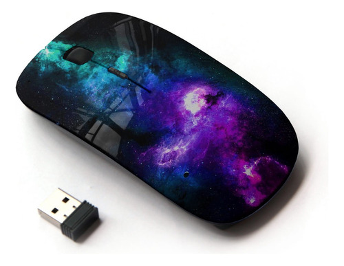 Koolmouse Optico 2.4 G Inalambrico Purpura Neon Azul Galaxy