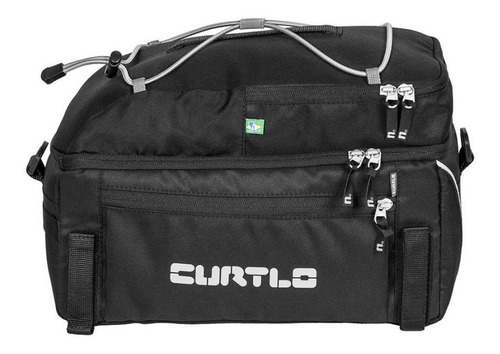 Alforje Curtlo Rack Pack Rc 12 Litros Preto Com Capa Chuva