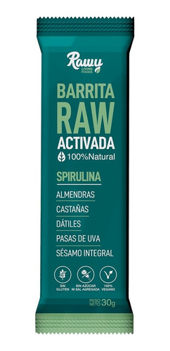 Barritas Raw Activada De Spirulina ,sin Gluten Y Veganos.