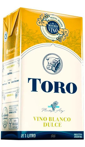 Vino Toro Tetra Blanco Dulce X12und X 1litro - Almacen Mingo