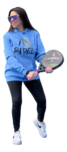 Poleron Padelero Mujer Tipo Hoodie Con Gorro