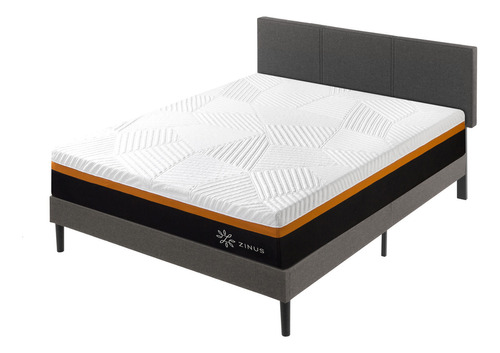 Cama Cambril Zinus King Resortes Pocket Color Gris