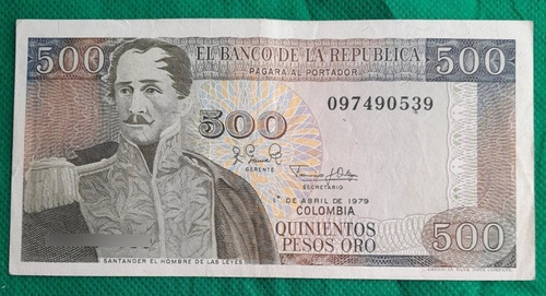 Billete De 500 Pesos Año 1979, Sin Pelicula En La Serie. E8