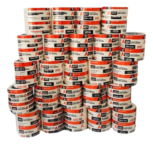 Kit 150 Fita adesiva fita crepe Adere 423 layout geométrico 50m x 1.8cm