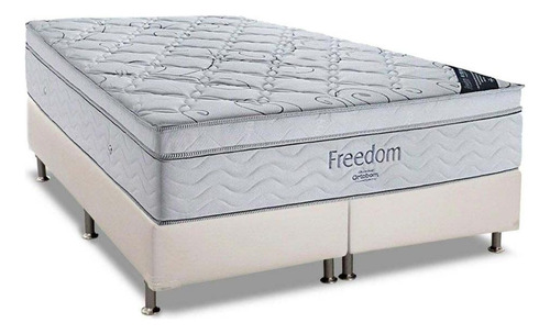 Cama Box Queen: Colchão Molas Ortobom Superpocket Freedom +