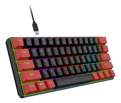 Teclado Para Juegos Mini Teclado 60% Teclado Para Juegos Rgb
