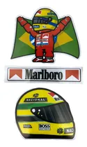 Comprar Pack X3 Sticker Calco Vinilo Tuning Ayrton Senna