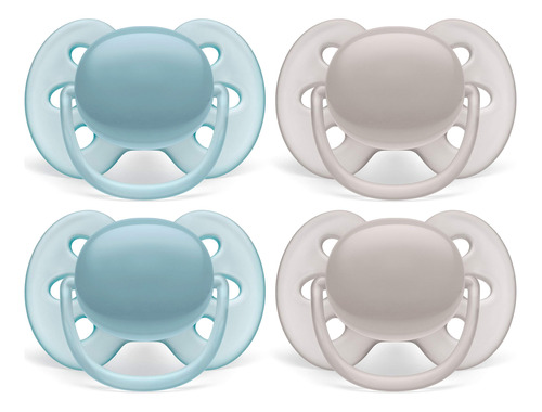 Avent Chupete Ultra Suave, 6-18 Meses, Azul Y Gris,.