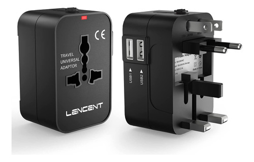 Lencent Adaptador De Viaje Internacional, Todo En Uno, Carga