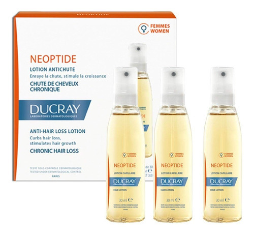 Neoptide Locion Anticaida Cronica Ducray Para Mujer 3frascos