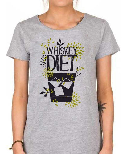 Remera De Mujer Whiskey Diet Alcohol Dieta