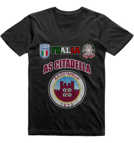 Remera Algodon Negra As Citadella Italia