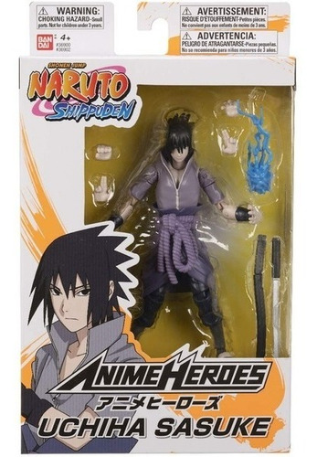 Sasuke Uchiha Naruto Shippuden Figura Anime Heroes Bandai