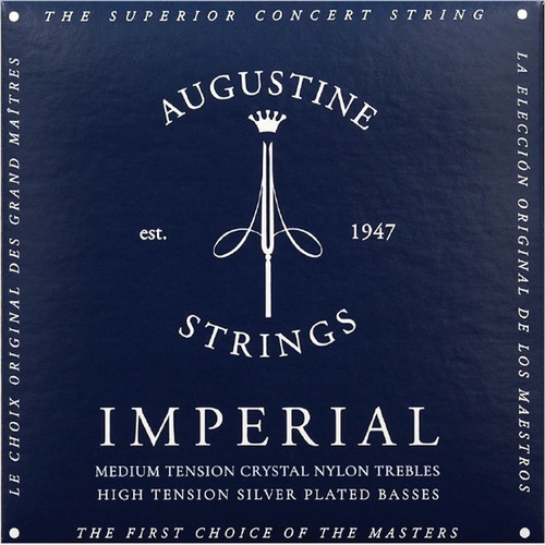 Encordoamento Augustine Imperial Blue Violão Nylon Tensão Média-Alta