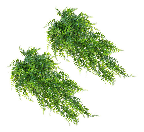 2 Plantas Colgantes Artificiales Con Forma De Helecho, Plást