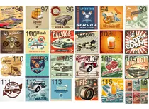 Comprar Carteles Vintage Adhesivos 30x30cm Pack 5 Unidades Carteles Vintage