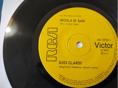 Vinilo Single Nicola Di Bari Un Minuto Una Vida (w91