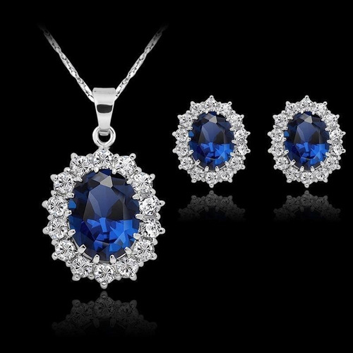 Imagen 2 de 5 de Set Collar Y Aretes Baño Plata 925, Class Antig