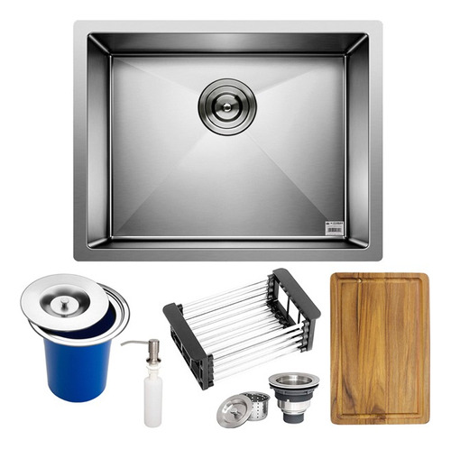 Cuba Quadrada Inox Cozinha Gourmet 50x40 Lixeira Tábua Acess