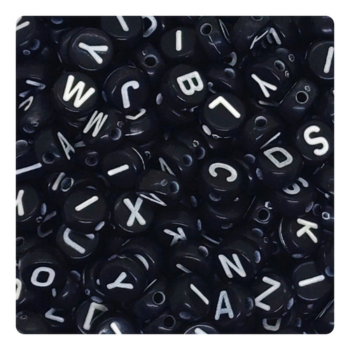 50gr Letras Surtido Blanco Pastilla Redondo Negro