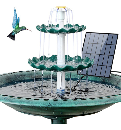 Aisitin 3 Baño De Pájaro Escalonado Con Bomba Solar De 2.5w,