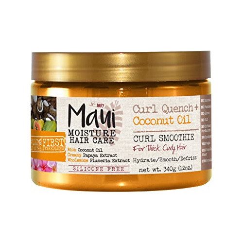 Maui Humedecimiento Rizado Quench + Aceite De Coco Hd33u