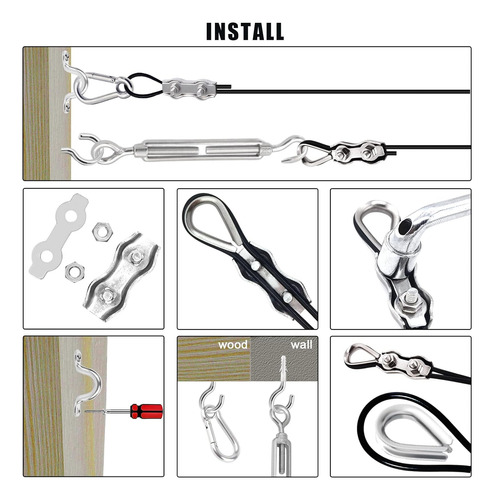 Besteel Kit De Cadena De Luces Para Colgar Con Cuerda De Ala