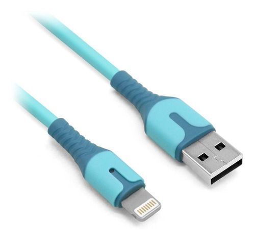 Cable Carga Rápida Compatible Lightning 1.0 M Aqua Brobotix Color Azul Claro