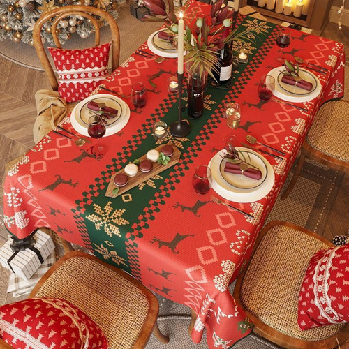 Mantel Navideño Recién Llegado Con Estampado Alegre Para Liv