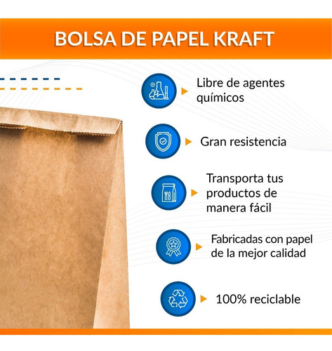 1000 Bolsas De Papel Kraft Tipo Sobre 23.5x16cm Ecológicas