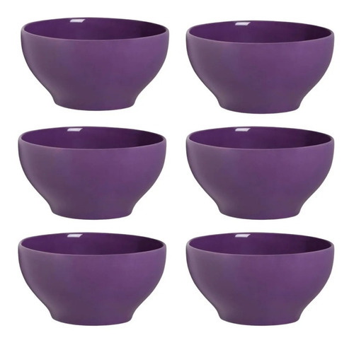 6 Bowls Ceramica Oxford Cerealero Sopa Tazon 600ml Color Violeta