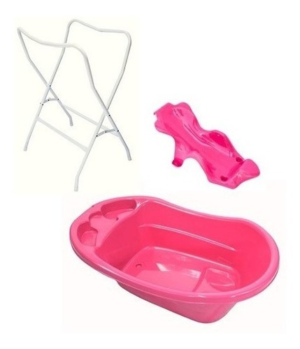 Bañera Tina Para Bebe Con Soporte Y Base Metálica 3 Colores