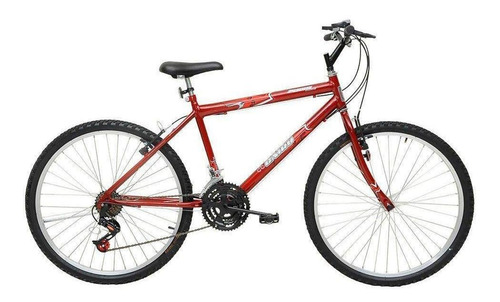 Bicicleta  de passeio Cairu Flash Pop aro 26 21v freios v-brakes cor vermelho com descanso lateral