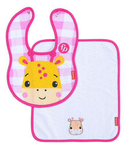 Kit Papinha 2 Peças Babador Com Toalhinha Girafinha