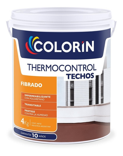 Impermeabilizante Colorin Thermocontrol Techos Fibrado 4 Kg
