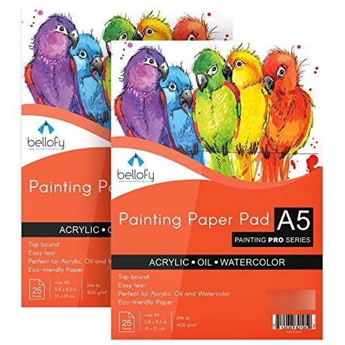 A5 Painting Paper Pad Set Of 2 Sheets 50 Page Acrylic Oil