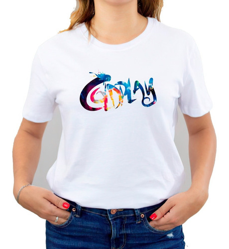 Polera Dama Estampada 100% Algodón Coldplay Chile 2022 530