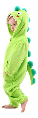 Pijama Mameluco Dinosaurio Niños Pequeños  (verde, 2-7 Añ