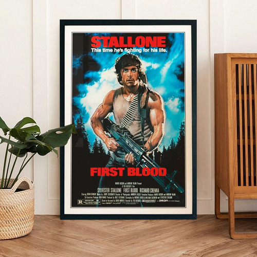 Cuadro 60x40 Peliculas - Rambo Stallone - Poster Retro