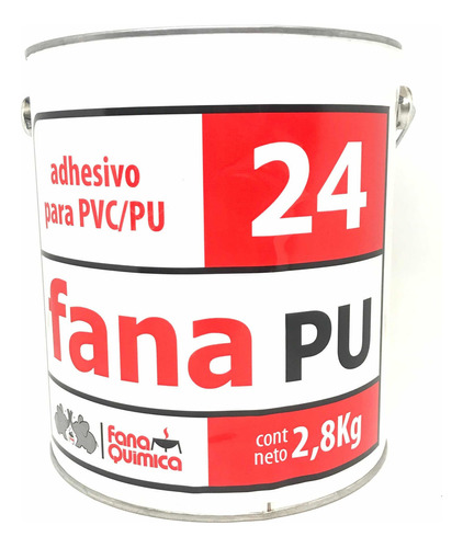 Adhesivo Pvc/pu Fana Pu24x2,8 Kg. Ideal Calzado/loneras Color IncoloroPegamento Adhesivo para PVC/PU Fana Química PU24 color incoloro de 2800g
