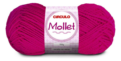 Fio Lã Mollet Círculo Para Crochê Tricô Novelo Com 100g 200m Cor Magenta 390 - Lã Mollet