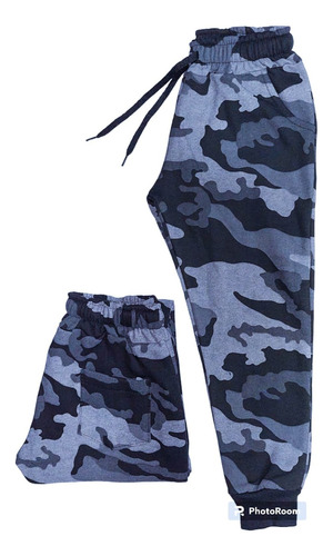 Pantalón Babucha Jogging Camuflado Frizado Con Puño Niños