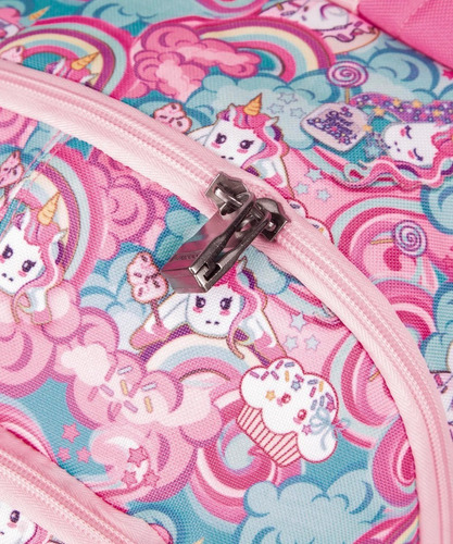 Mochila Escolar Infantil Unicórnio Magic Rosa Sestini